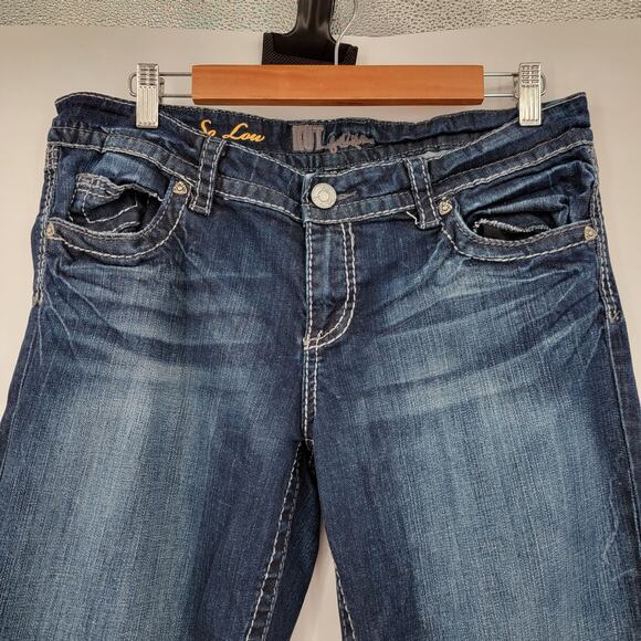 KUT From The Kloth Women's Embroidered Pockets So Low Bootcut Jeans Size 12 - Picture 3 of 11